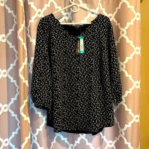 Stitch fix delivery, Papermoon brand navy floral top.